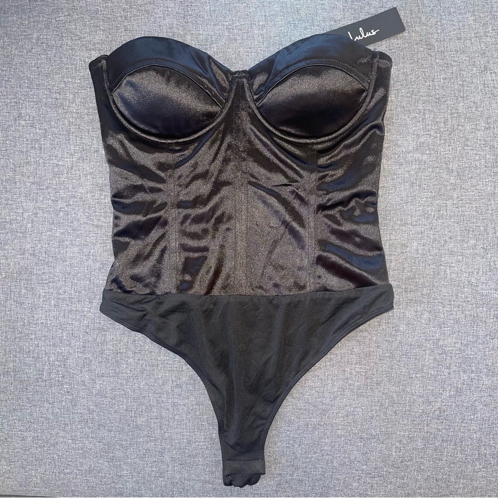 Lulu's NWT Black Strapless Bustier Corset Bodysuit
